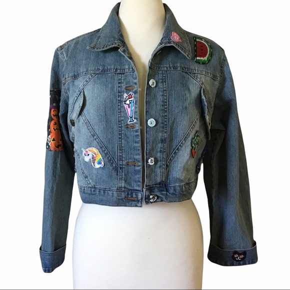 Vintage Destiny Jeans Upcycled Cropped Jean Jacket - Picture 1 of 15